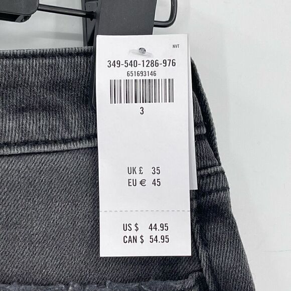 Hollister High Rise 3"‎ Mom Short Stretch Denim Faded Black Raw Hem Women 3/26 - Picture 4 of 7